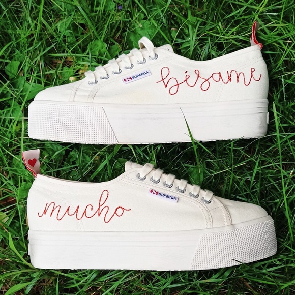 Superga Shoes - New Superga Chicas Latinas Besame Mucho Platform Sneakers
